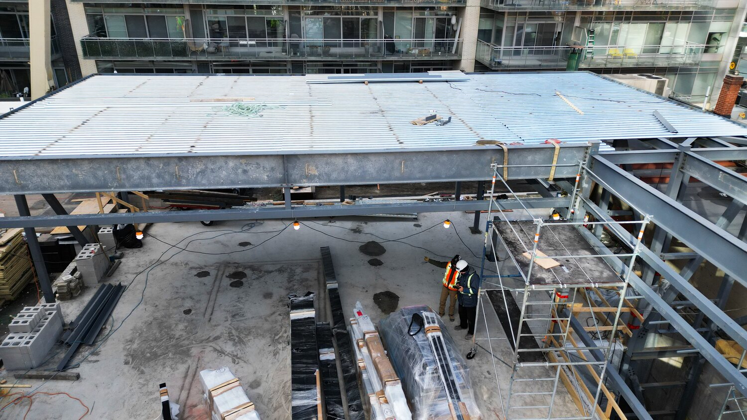 Weld Plus welders on the Earls King West rooftop