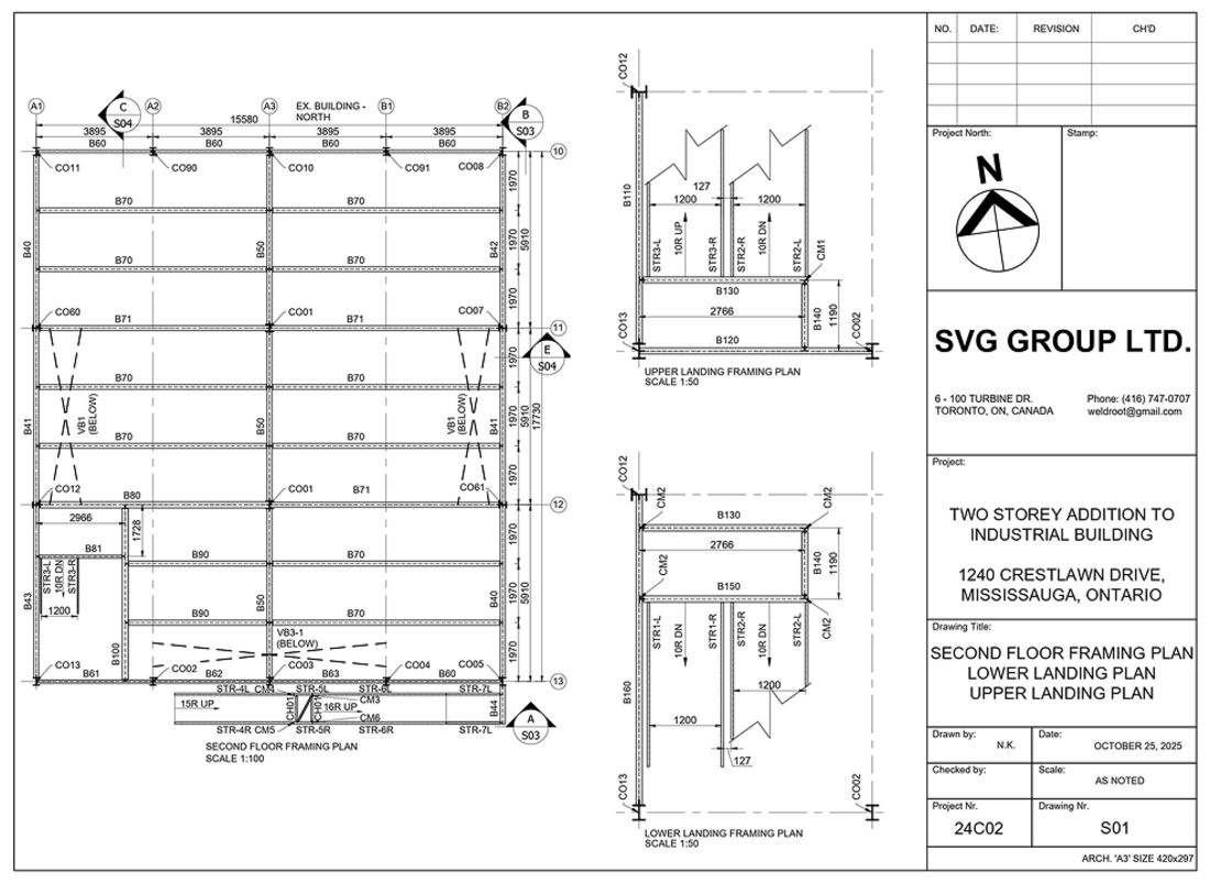 Structural engineering calculation sheet and connection detail