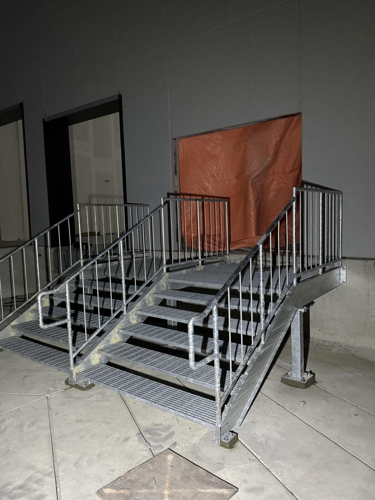 Custom steel staircase and landing framing by Weld Plus