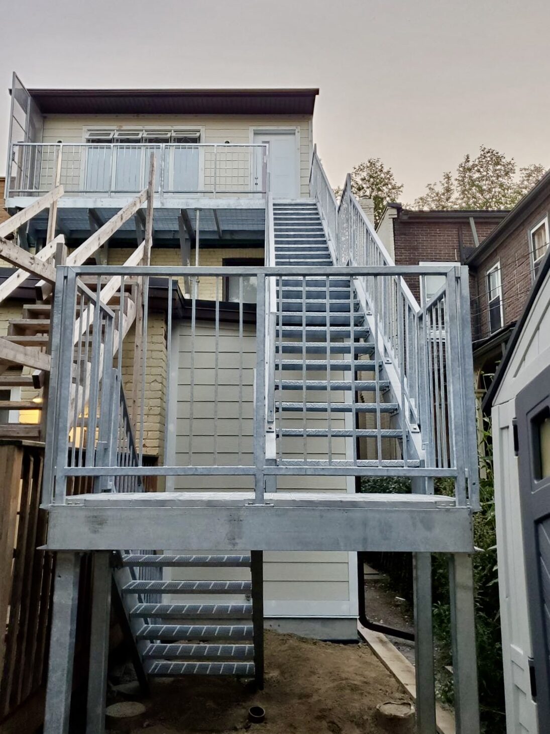 Custom steel staircase and landing framing by Weld Plus