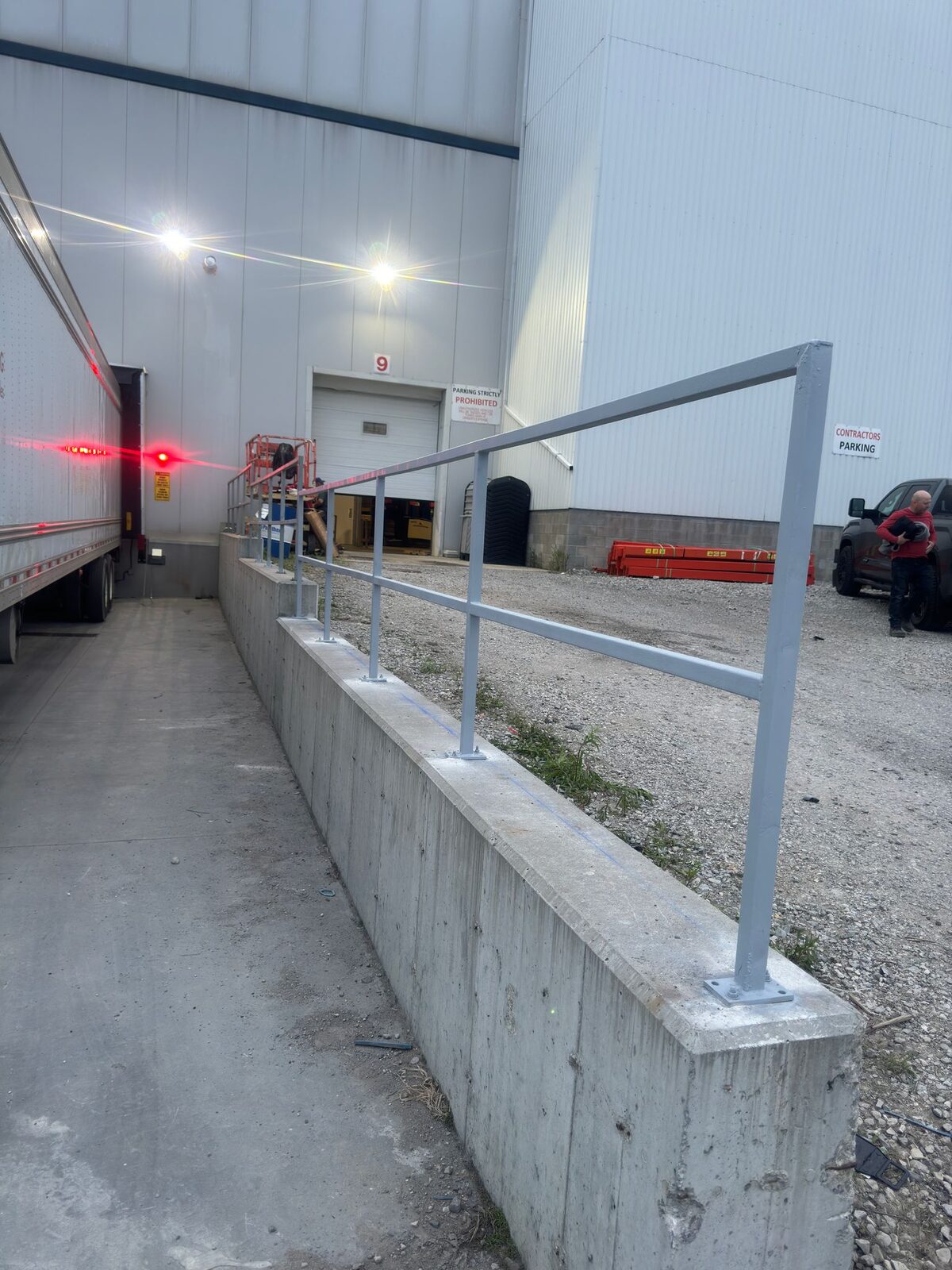 Steel guardrail and handrail system installed by Weld Plus