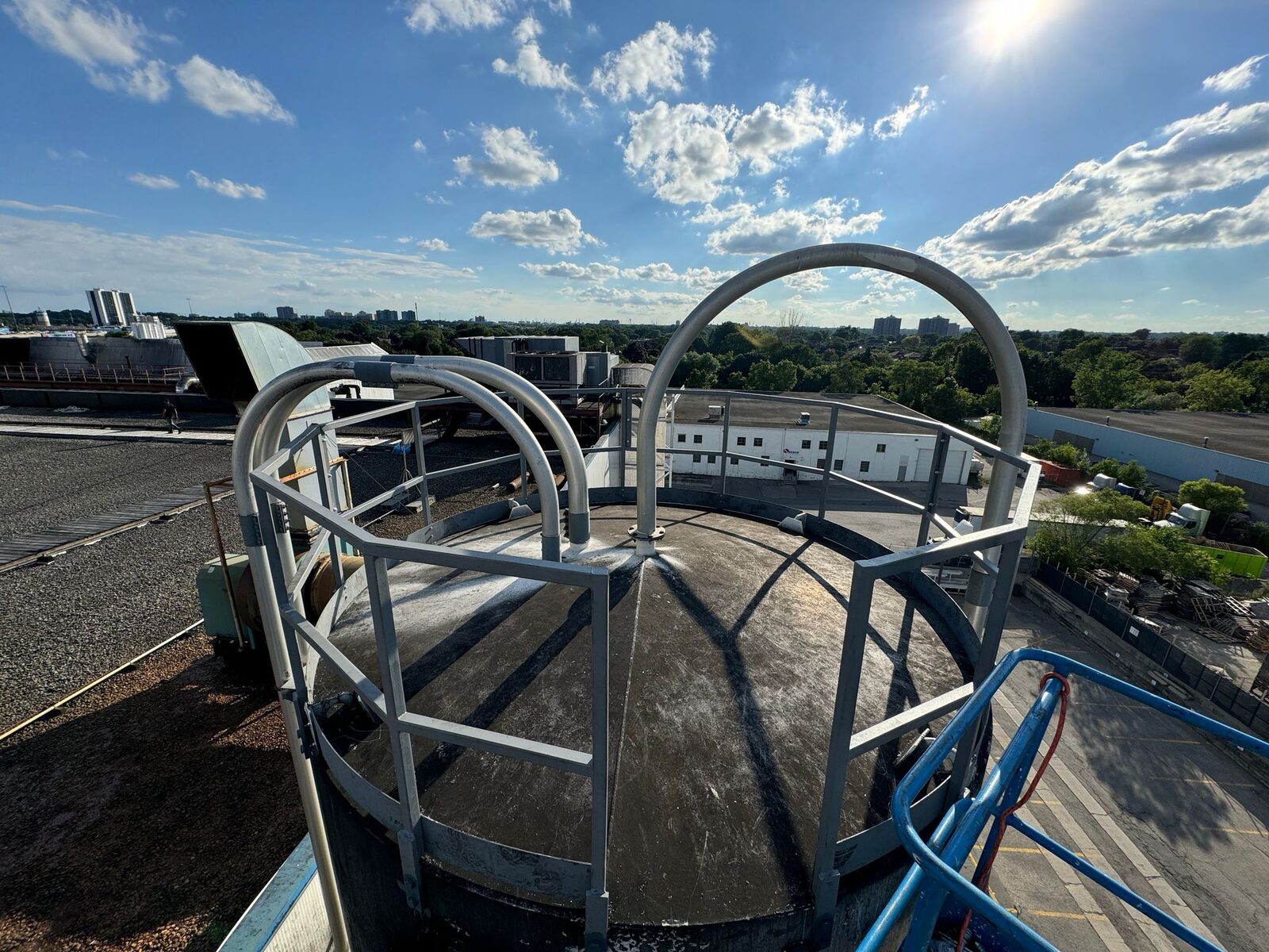 Steel guardrail and handrail system installed by Weld Plus