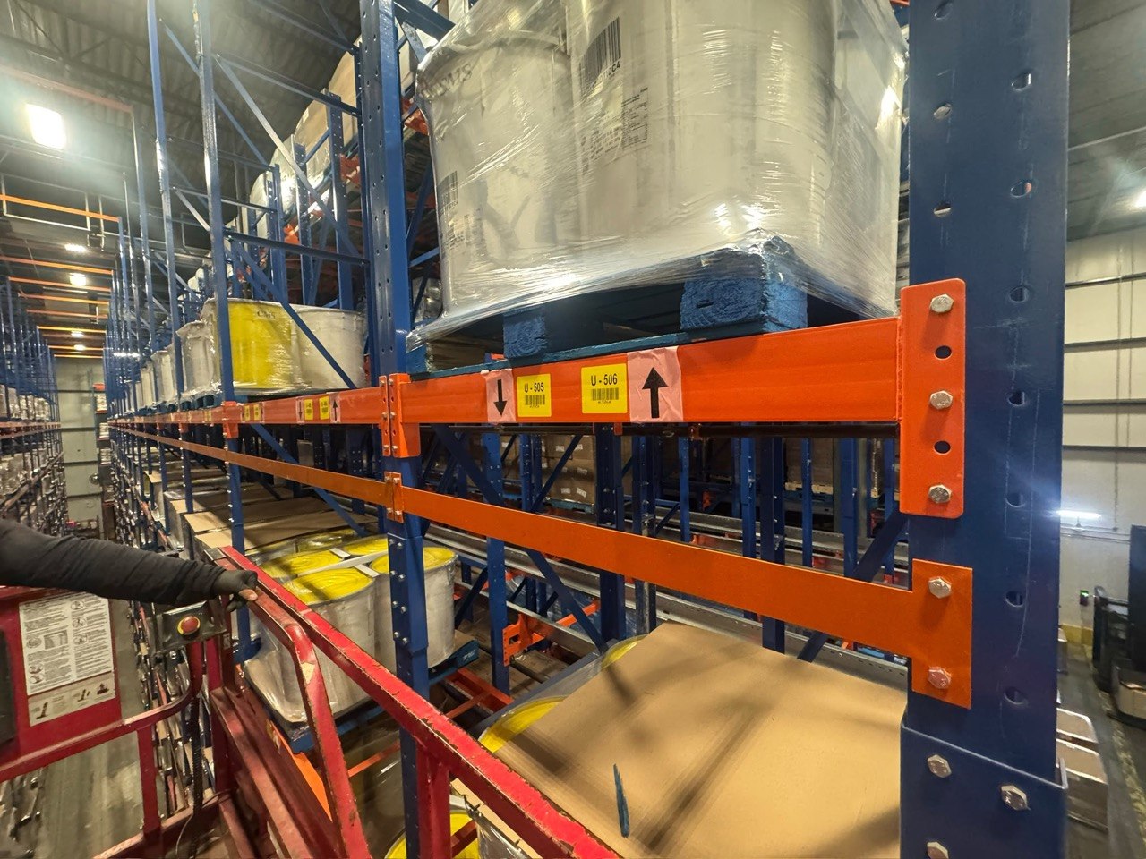 Warehouse guardrail and edge protection installed by Weld Plus