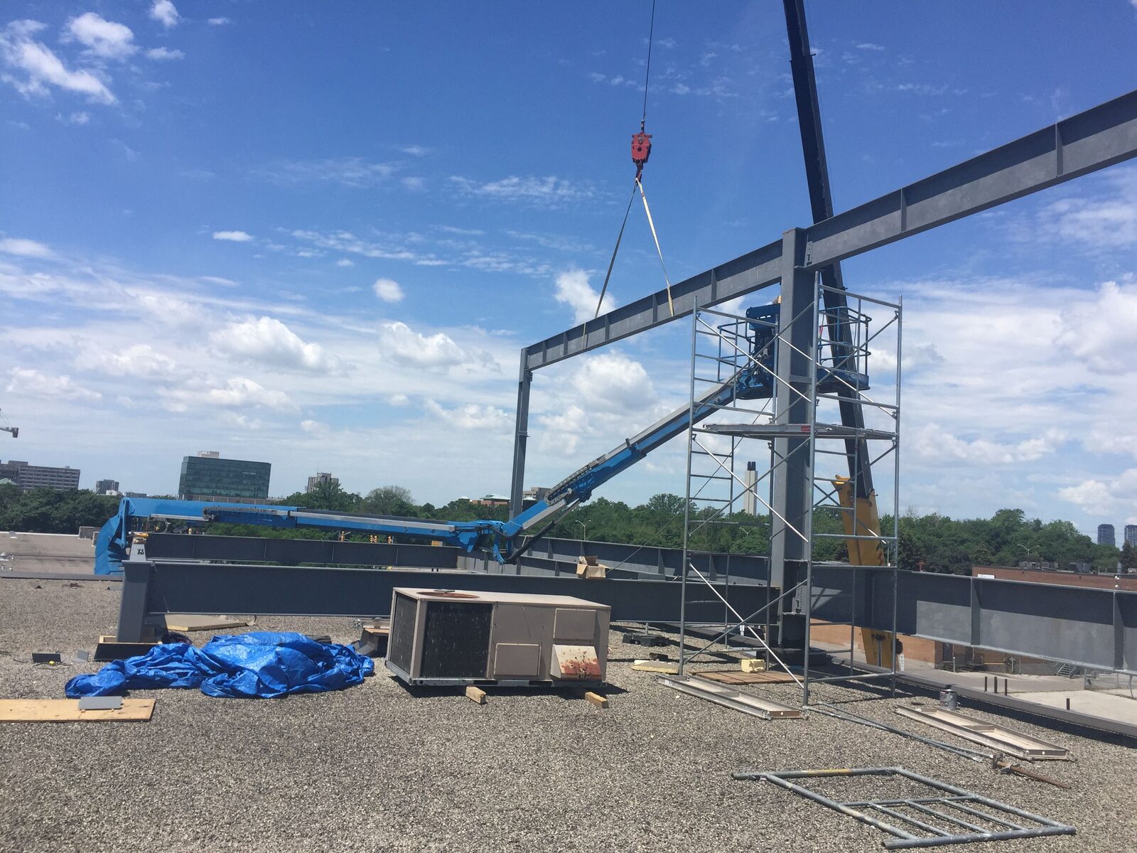 Upper Crust Bakery addition steel framing, North York