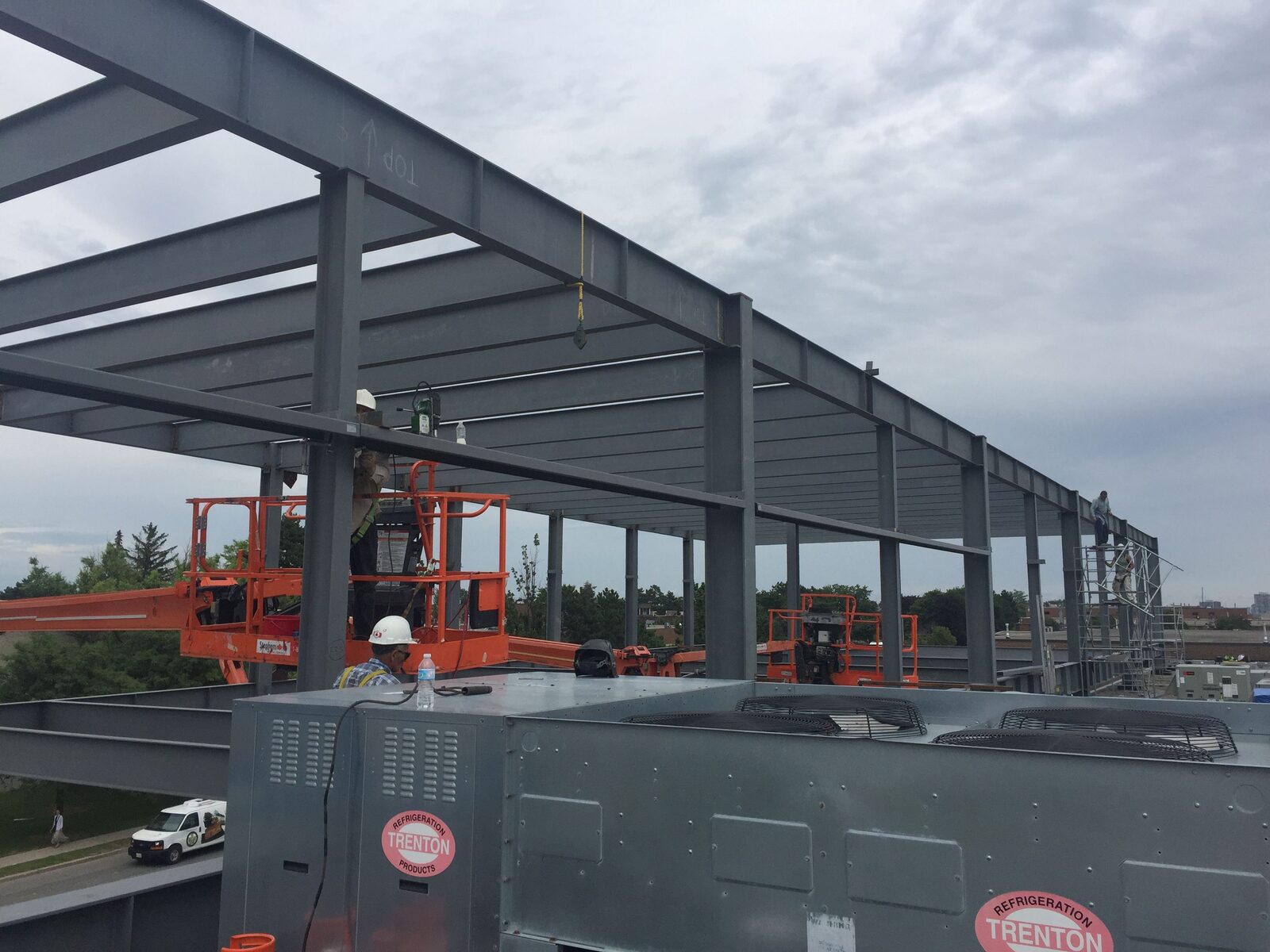 Upper Crust Bakery addition steel framing, North York